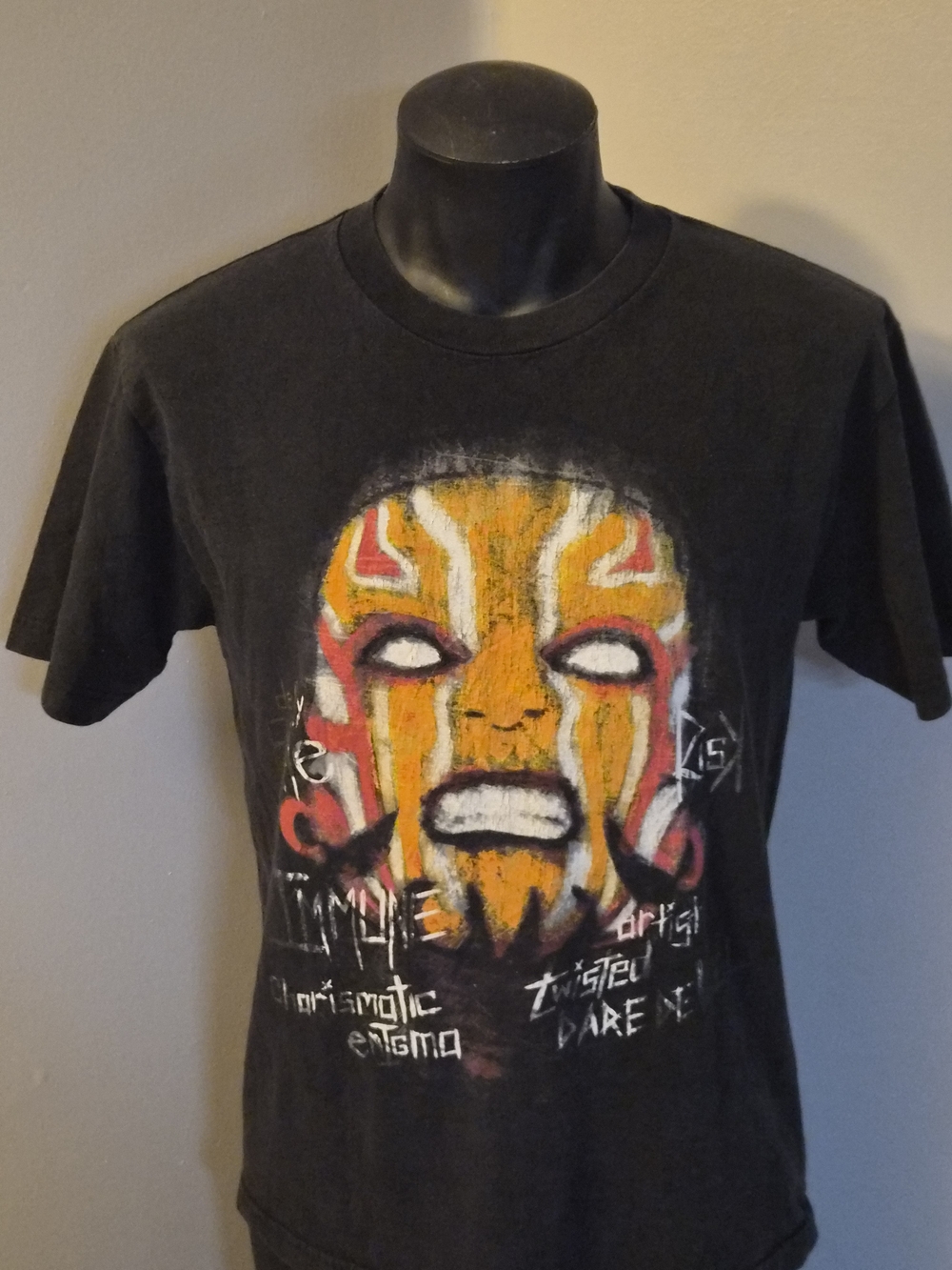 WWE Jeff Hardy Graphic T-Shirt Black Distressed Design Size Medium